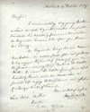 , Autograph Letter Signed, New York, October 9, 1839, to Louis (Ludwig) Tieck, The Post, Dresden, Germany