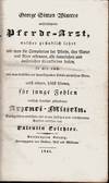 George Simon Winters wohlerfahrner Pferde-Arzt ... nebst einigen, höchst seltenen für junge Fohlen vielfach bewahrt gefundenen Arznei-Mitteln ....