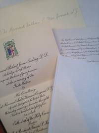 image of Invitation to the Installation of The Most Reverend Richard James Cushing, D. D., Archbishop-elect of Boston at Cathedral of the Holy Cross, Boston. November 8th 1944.