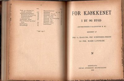 (""Husmoderen""s raadgiver m. m.) redigeret af fru G. Haslund I og frk. H.Schønberg II. + Samme (opskrifter, raad m.m.) + Samme. Redigeret af ... og Frk. Marie Landmark. (photo 2)