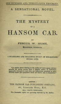 The Mystery of a Hansom Cab by Fergus W Hume - Hardcover - 1888 - from Antipodean Books, Maps & Prints (SKU: 3772)