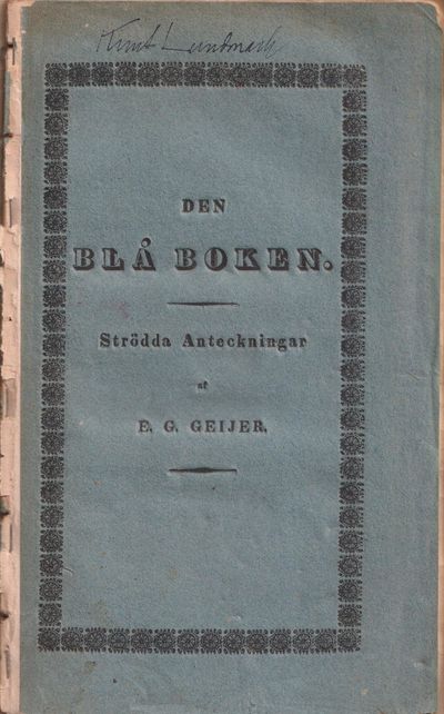 Den blå boken. Strödda anteckningar af E.G.…