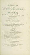 Memoirs of the Late Mrs. Sumbel, Late Wells; Of the Theatres-Royal, Drury-Lane, Covent-Garden, and Haymarket. Written by Herself
