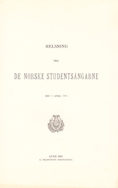 Helsning till de norske studentsångarne den 4…