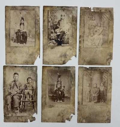 [Large Group of Rare Albumen Photographs, Mounted on Linen, Many Captioned, Featuring Native Americans of the Western Plains]