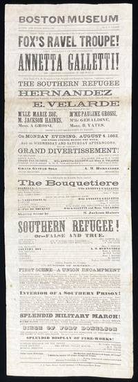 1862 Boston Museum Theatrical Broadside
