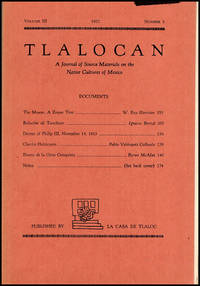 Tlalocan: A Journal of Source Materials on the Native Cultures of Mexico (Vol III, No 3, 1952) de Bernal, Ignacio (editor) - 1952