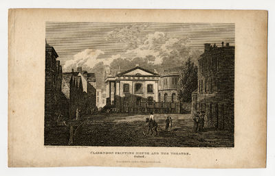 [Small engraving]: Clarendon Printing House and The Theatre, Oxford