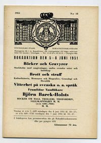 Bokauktion den 5-8 juni 1951. Böcker och…