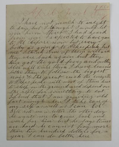 [Autograph Letter, Signed, from a New Englander Who Settled in Missouri, Discussing the Clothing of Slaves, Western Emigration, His Next Move West, and More]