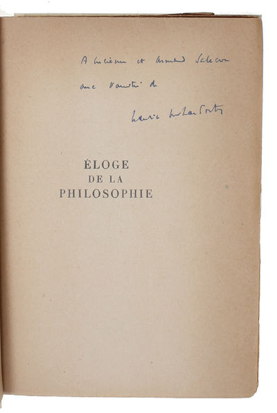 Éloge de la Philosophie. Lecon inaugurable faite…