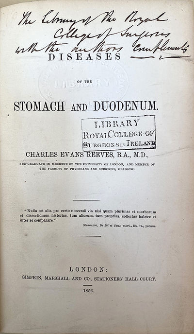 Diseases of the stomach and duodenum. Inscribed copy