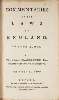Commentaries on the Laws of England. In Four Books, 5th ed. Eller 7..
