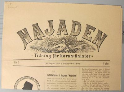 Najaden. Tidning för karantänister. N:o ?…