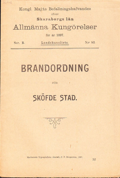 Brandordning för Sköfde stad [1897].