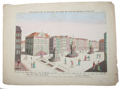 Vuë de la Maison de ville, de Liege, du Marche,…