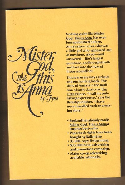 Mister God, This Is Anna A True Story (Advance Uncorrected Proof)