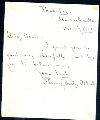 AUTOGRAPH LETTER SIGNED