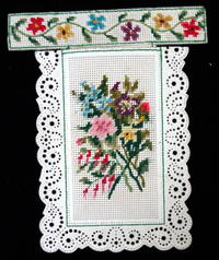 Handmade Perforated or Punch Paper Needlepoint "patch" envelope