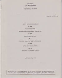 Report and Recommendation of the President of the International Development Association to the Executive Directors on a Proposed Credit of SDR 35.9 Million to the Republic of Sierra Leone for a Structural Adjustment Credit