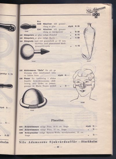 [Nils Adamsson] Katalog n:o 50. Förbandsartiklar. Sjukvårdsartiklar. Artiklar för barnets skötsel och vård. Artiklar för kroppsvård. Skyddsartiklar för yrkesutövning och sport. Diverse artiklar. Nils Adamsson. (photo 2)