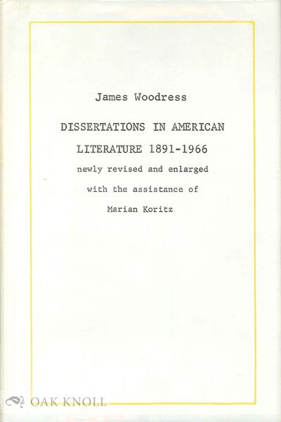 DISSERTATIONS IN AMERICAN LITERATURE 1891-1966
