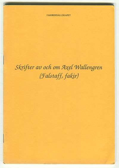 Skrifter av och om Axel Wallengren (Falstaff,…