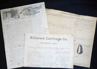 image of 2 Sheets of Advertising and 1 Order Sheet from Alliance Carriage Co., Cincinnati, Ohio