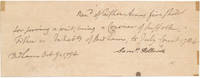 Autograph Document Signed by Fisher (1758-1808) AMES - Signed - from Main Street Fine Books & Manuscripts, ABAA (SKU: 44071)