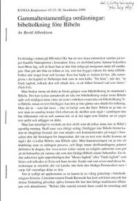 Gammaltestamentliga omläsningar: bibeltolkning…