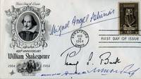 image of Four Nobel Prize Autographs on Special Envelope for First Day Issue of 400th Anniversary William Shakespeare Stamp