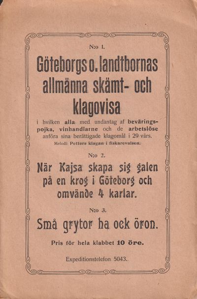 N:o 1. Göteborgs o. landtbornas allmänna skämt-…