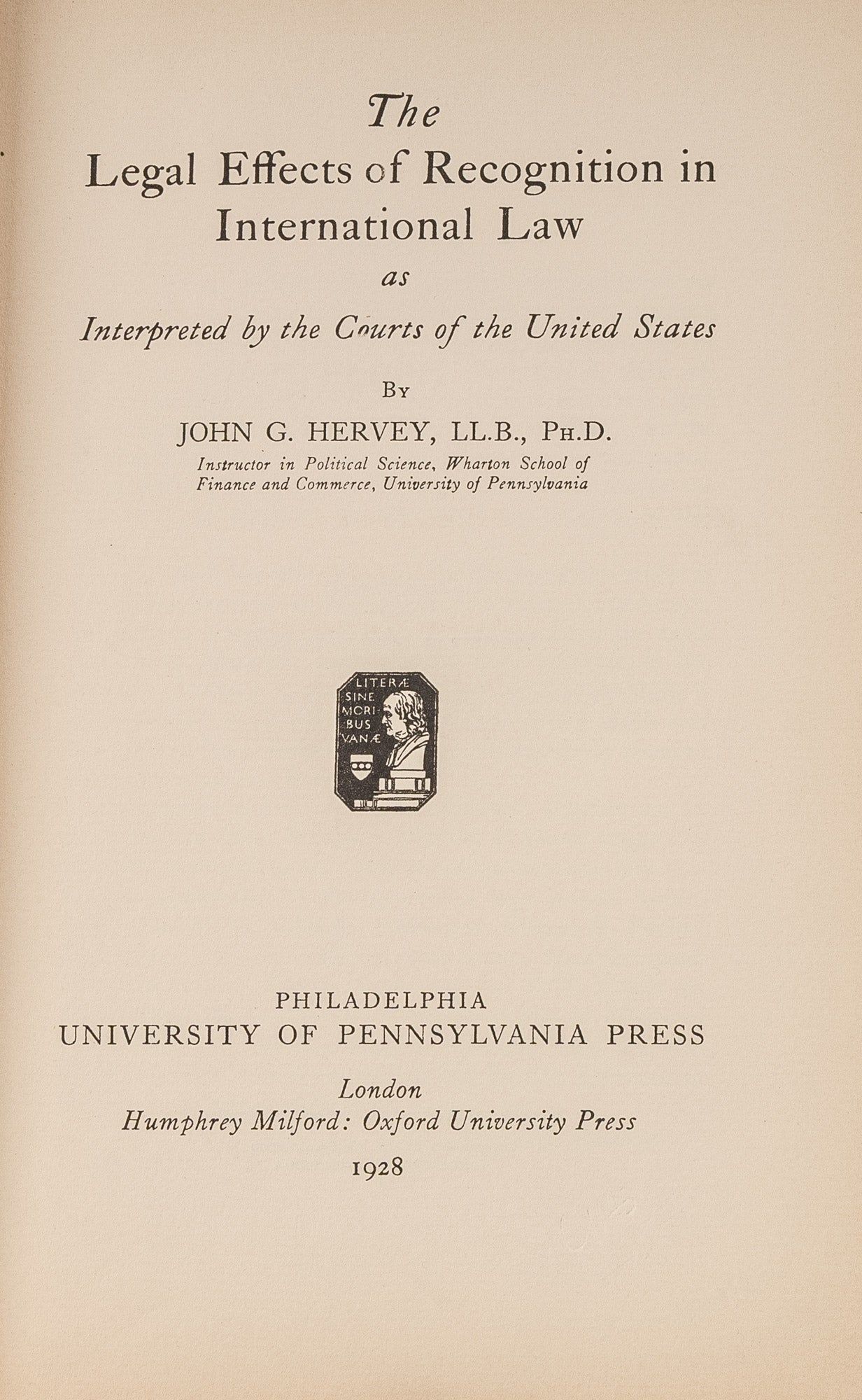 The Legal Effects of Recognition in International