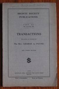 BrontÃ« Society Transactions 1930 Part XL No 5 Volume VII