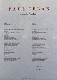 Wer Herrscht/Who Rules? by Paul Celan - Signed First Edition - n/d - from Third Mind Books (SKU: 1978)