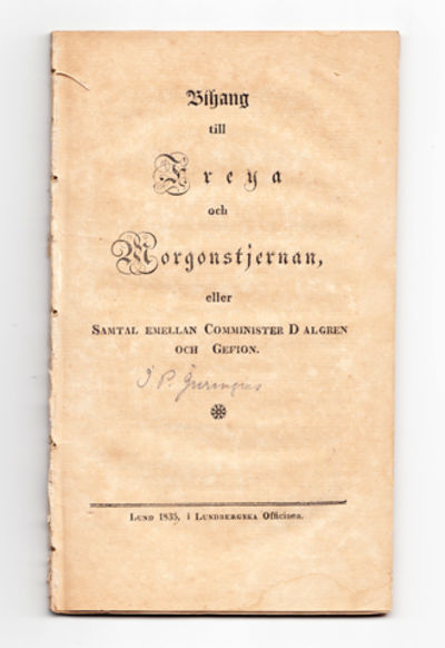 Bihang till Freya och Morgonstjernan, eller…