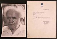 cover of 1969 Israel Prime Minister David Ben-Gurion (D. 1973) Signed Photograph