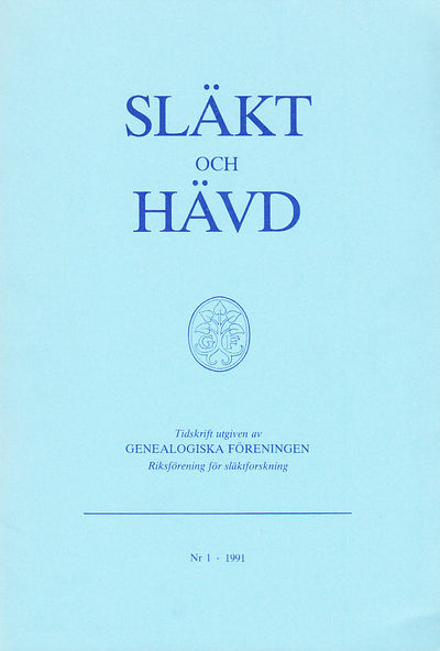 Släkt och Hävd 1991:1-4.