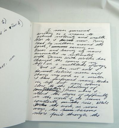 Handwritten Speech; Dances with Wolves; Library Tour Ephemera