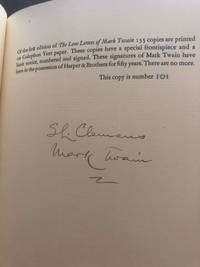 The Love Letters of Mark Twain  Signed Twice by TWAIN, Mark - 1949