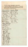 Partially printed petition, signed by inhabitants of Lenox, Mass., against the admission of Florida into the Union