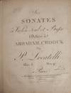 Six Sonates a Violon Seul et Basse Dediées a Abraham Croock ... Œuv. 8. Prix 9f. à Paris