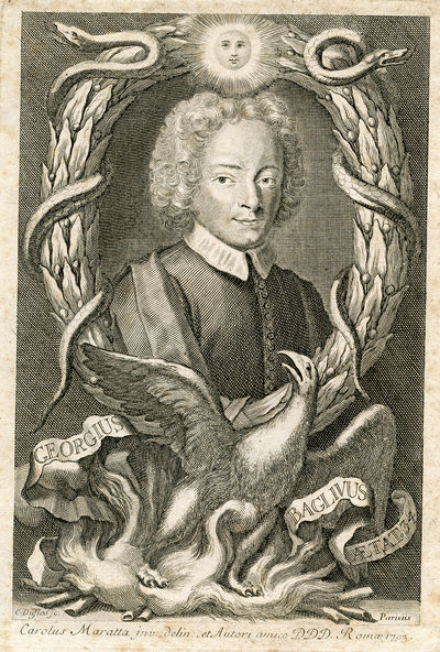 Engraved Portrait by C. Duflos after the paintying by Carlo Maratta, Rome 1703