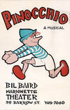 Bil Baird (puppeteer) PINOCCHIO A MUSICAL [ca. 1970] Theatre window card poster