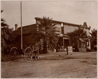 Original photo of Binghamton, California street scene with provision store
