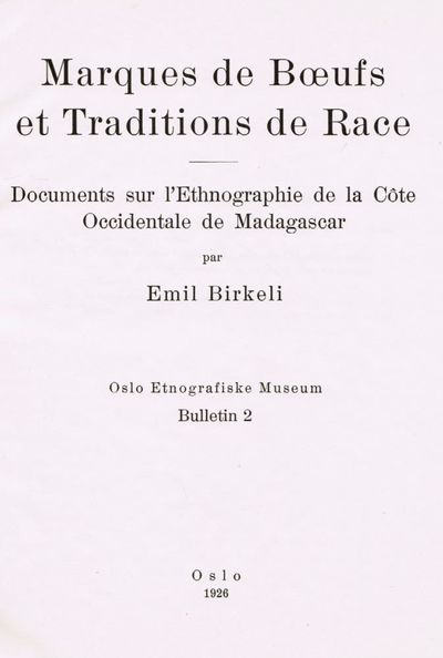 Marques de Bæufs et Traditions de Race. Documents…