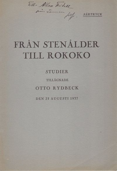 Från Skånes vendeltid. Särtryck ur Från stenålder…
