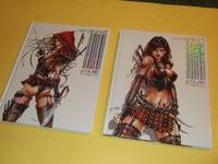 cover of TWO VOLUMES: Artbook 001 & 002 -by Jamie Tyndall -Signed Hardcover Copies ( Book 1 & 2 / One and Two )(inc: Wonder Woman; Wolverine; Elektra; Bayonetta; Catwoman; Green Lantern; Harley Quinn; Dead Mouse; Princess Leia; Supergirl; Assassin's Creed; etc)