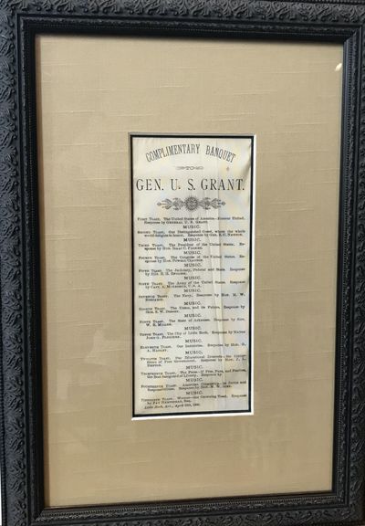 COMPLIMENTARY BANQUET / TO / GEN. U.S. GRANT [followed by fifteen different toasts to the former President]