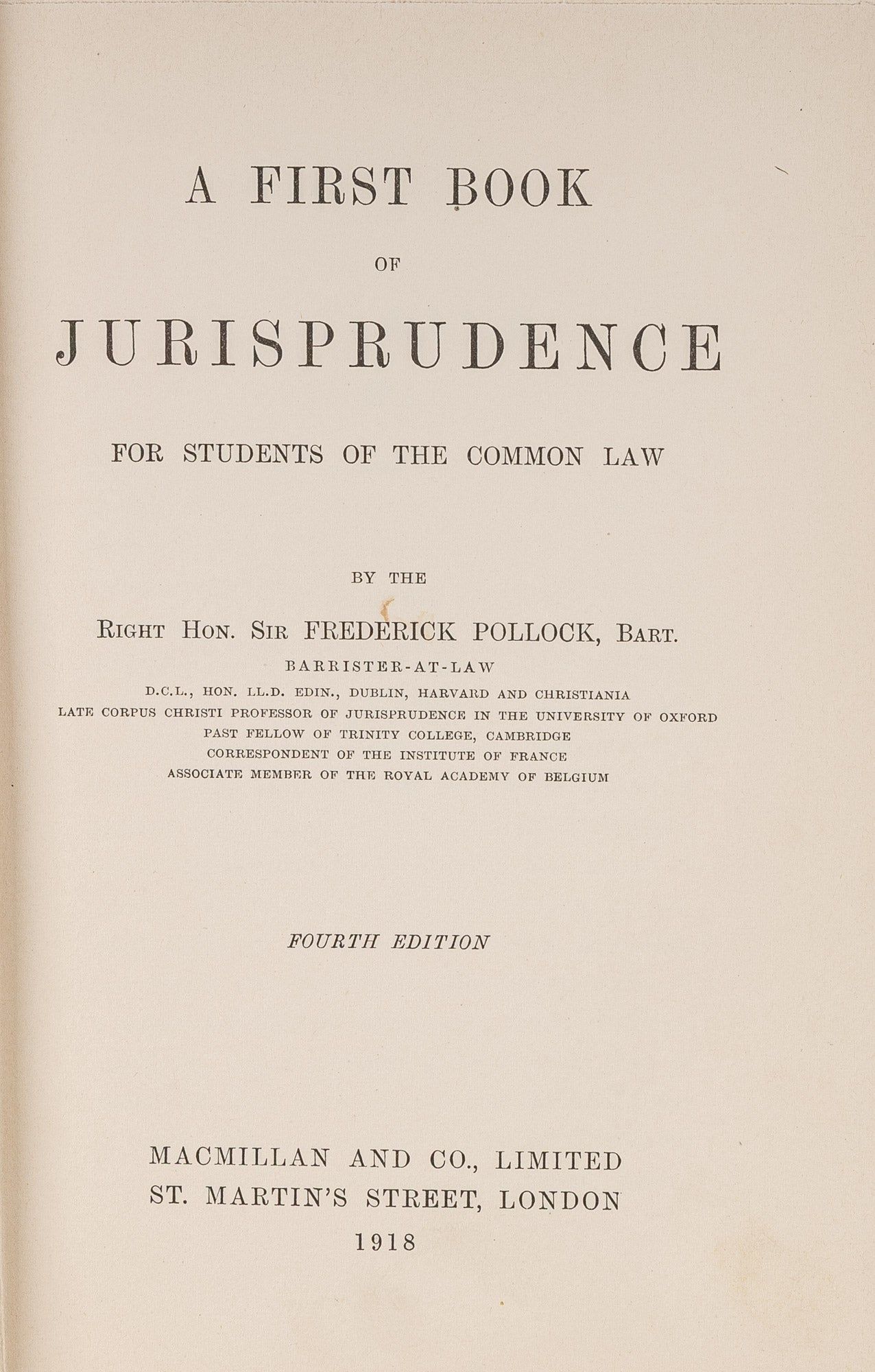 A First Book of Jurisprudence For Students of the